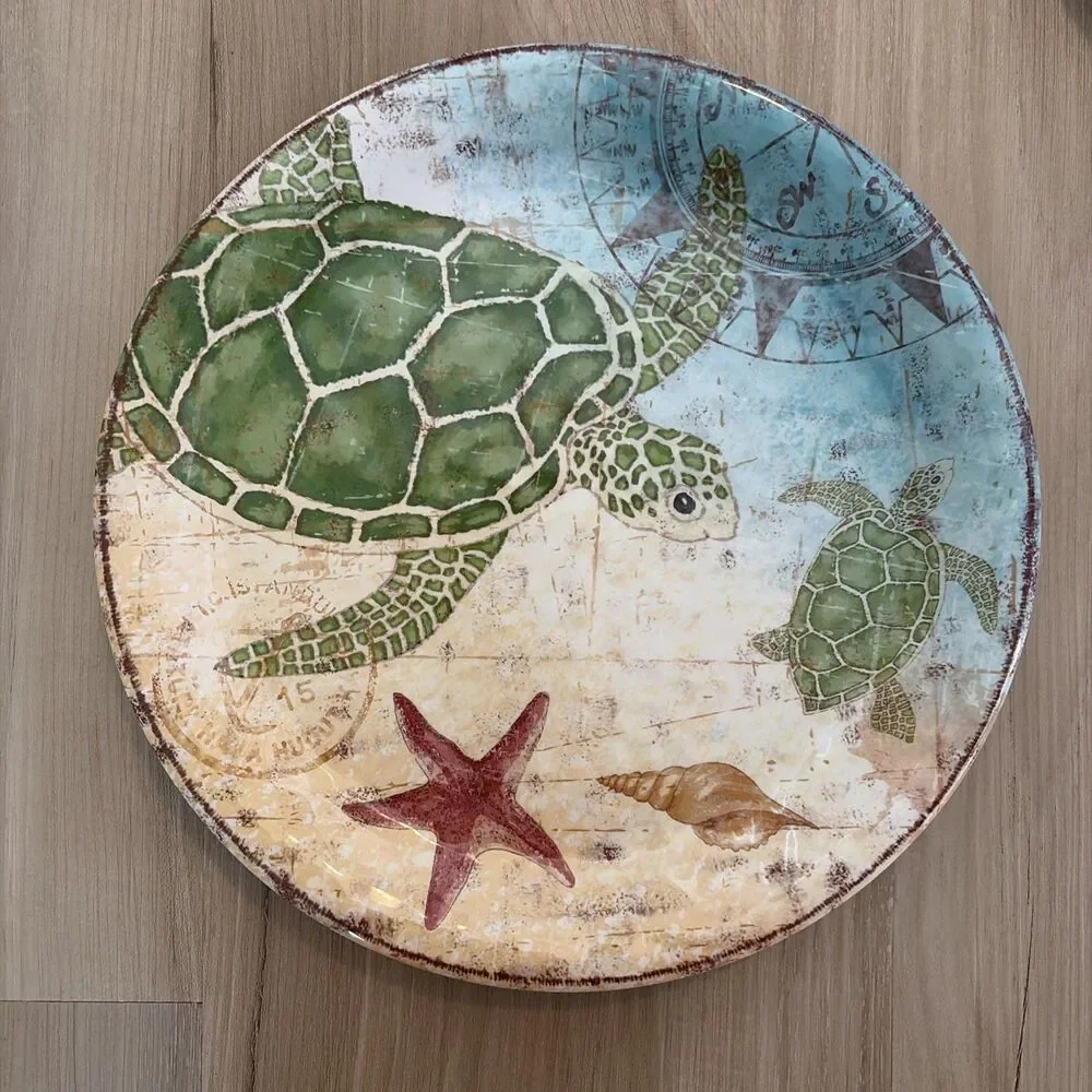 Pier 1 Melamine Salad Plates Speedy the Sea Turtle 9